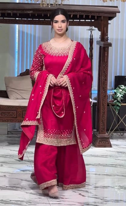 LUXURY PREMIUM SILK EMBROIDERED SUIT – FESTIVE AND WEDDING COLLECTION 2025