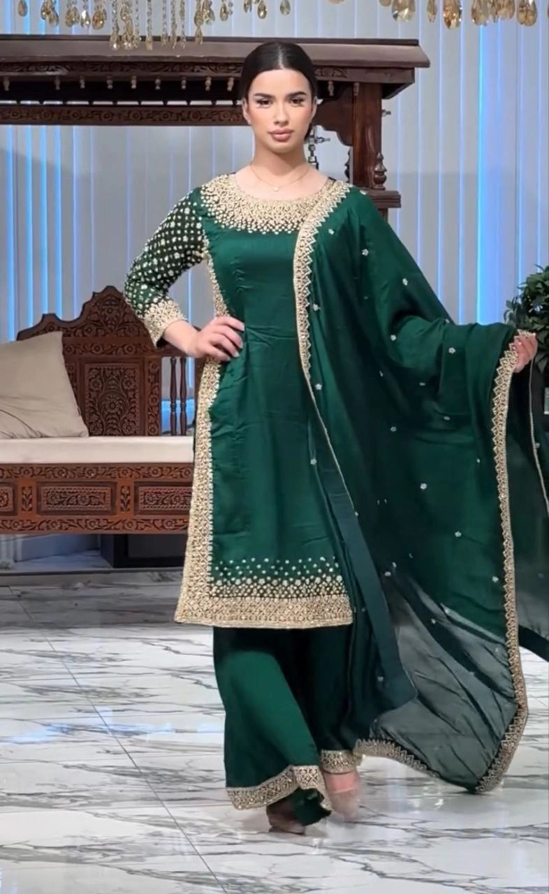 LUXURY PREMIUM SILK EMBROIDERED SUIT – FESTIVE AND WEDDING COLLECTION 2025