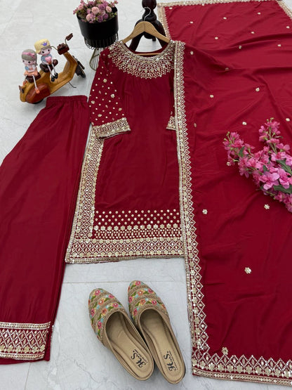 LUXURY PREMIUM SILK EMBROIDERED SUIT – FESTIVE AND WEDDING COLLECTION 2025
