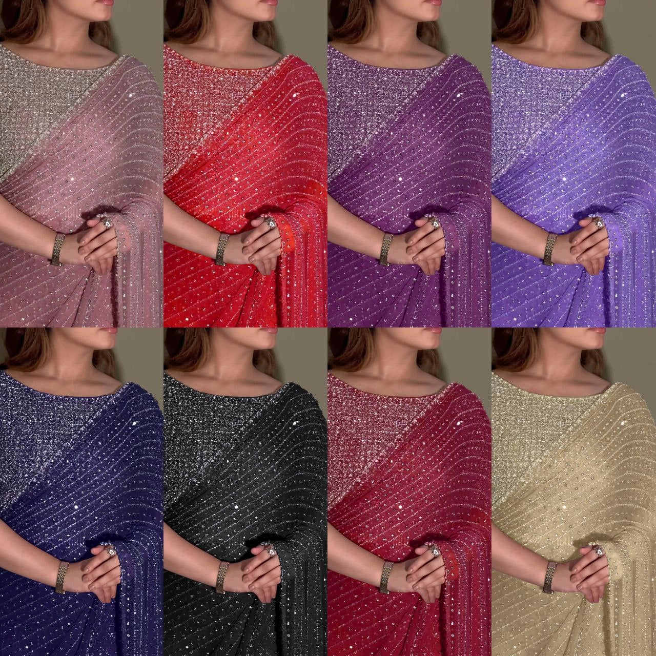 LUXURY HEAVY SEQUENCE WORK SAREE – PREMIUM PARTY AND WEDDING WEAR (MULTIPLE COLOURS)