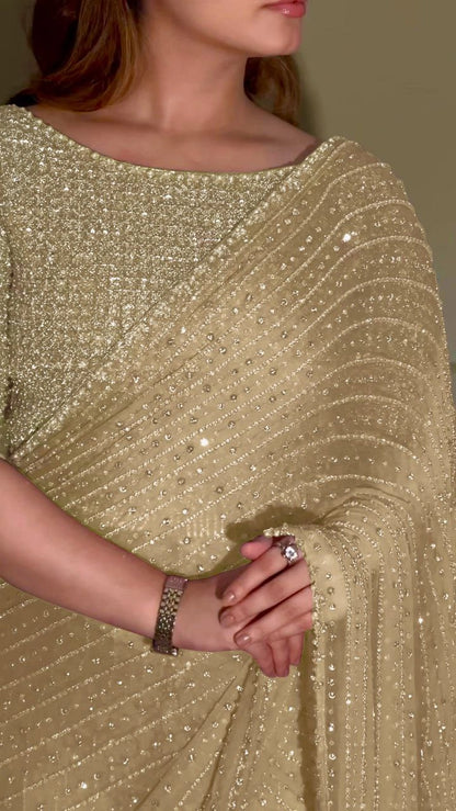 LUXURY HEAVY SEQUENCE WORK SAREE – PREMIUM PARTY AND WEDDING WEAR (MULTIPLE COLOURS)