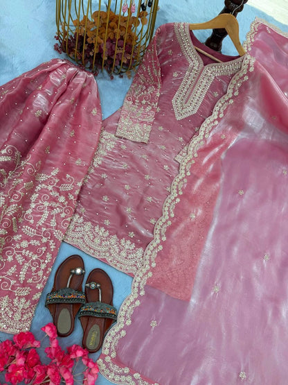 PREMIUM ORGANZA EMBROIDERY SUIT – NEW COLLECTION | WHOLESALE RATE AT GEELAN FASHION SURAT