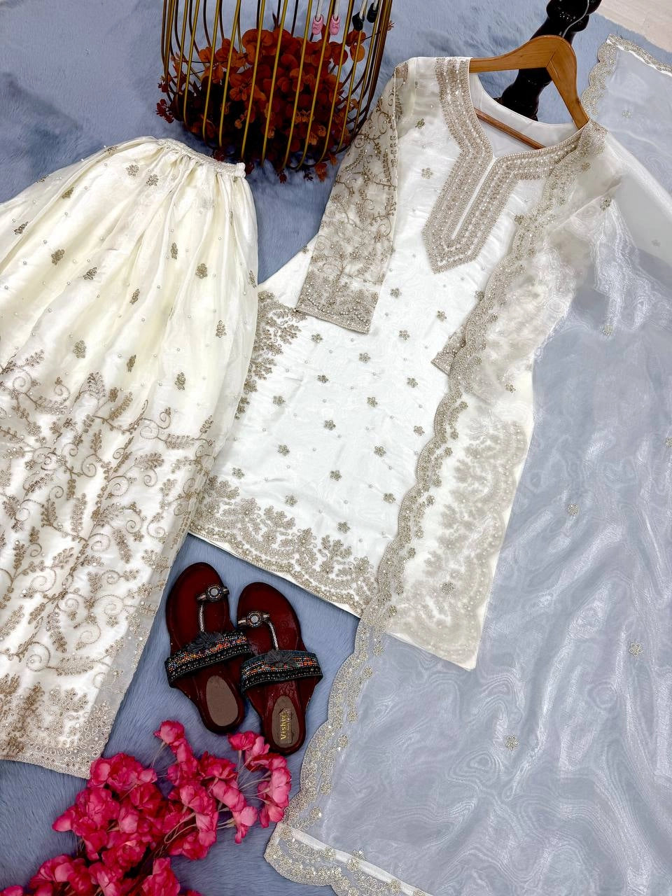 PREMIUM ORGANZA EMBROIDERY SUIT – NEW COLLECTION | WHOLESALE RATE AT GEELAN FASHION SURAT