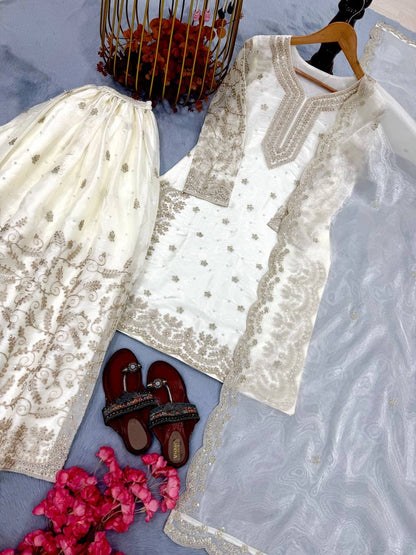 PREMIUM ORGANZA EMBROIDERY SUIT – NEW COLLECTION | WHOLESALE RATE AT GEELAN FASHION SURAT