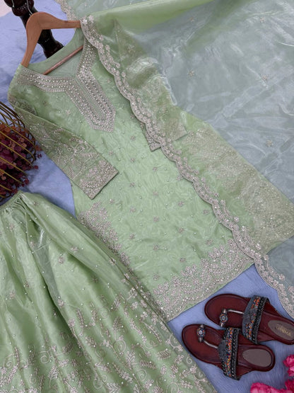 PREMIUM ORGANZA EMBROIDERY SUIT – NEW COLLECTION | WHOLESALE RATE AT GEELAN FASHION SURAT