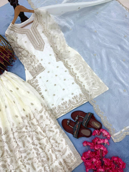 PREMIUM ORGANZA EMBROIDERY SUIT – NEW COLLECTION | WHOLESALE RATE AT GEELAN FASHION SURAT