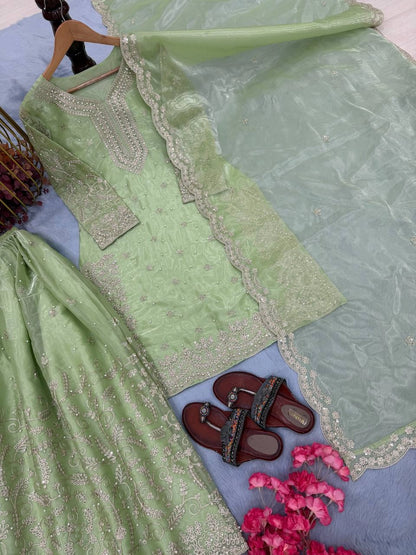 PREMIUM ORGANZA EMBROIDERY SUIT – NEW COLLECTION | WHOLESALE RATE AT GEELAN FASHION SURAT
