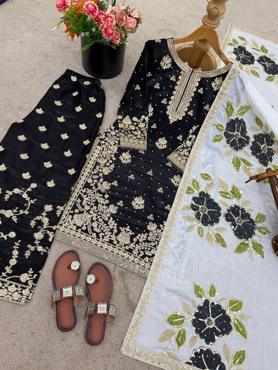 PREMIUM SILK EMBROIDERY SUIT WITH ORGANZA DUPATTA | WHOLESALE RATE AT GEELAN FASHION SURAT