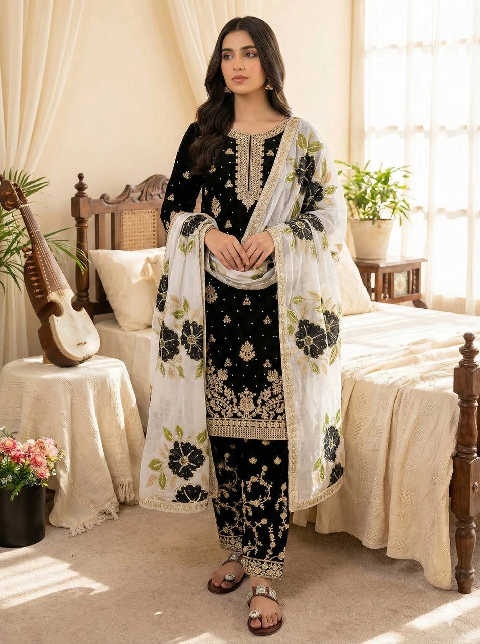 PREMIUM SILK EMBROIDERY SUIT WITH ORGANZA DUPATTA | WHOLESALE RATE AT GEELAN FASHION SURAT