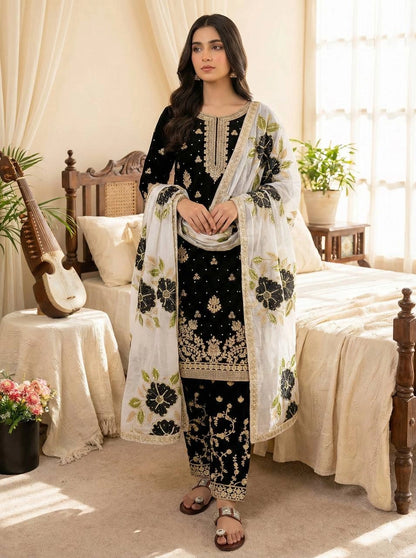 PREMIUM SILK EMBROIDERY SUIT WITH ORGANZA DUPATTA | WHOLESALE RATE AT GEELAN FASHION SURAT