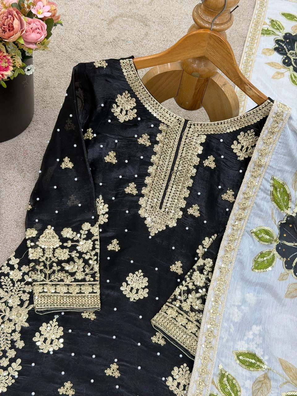 PREMIUM SILK EMBROIDERY SUIT WITH ORGANZA DUPATTA | WHOLESALE RATE AT GEELAN FASHION SURAT