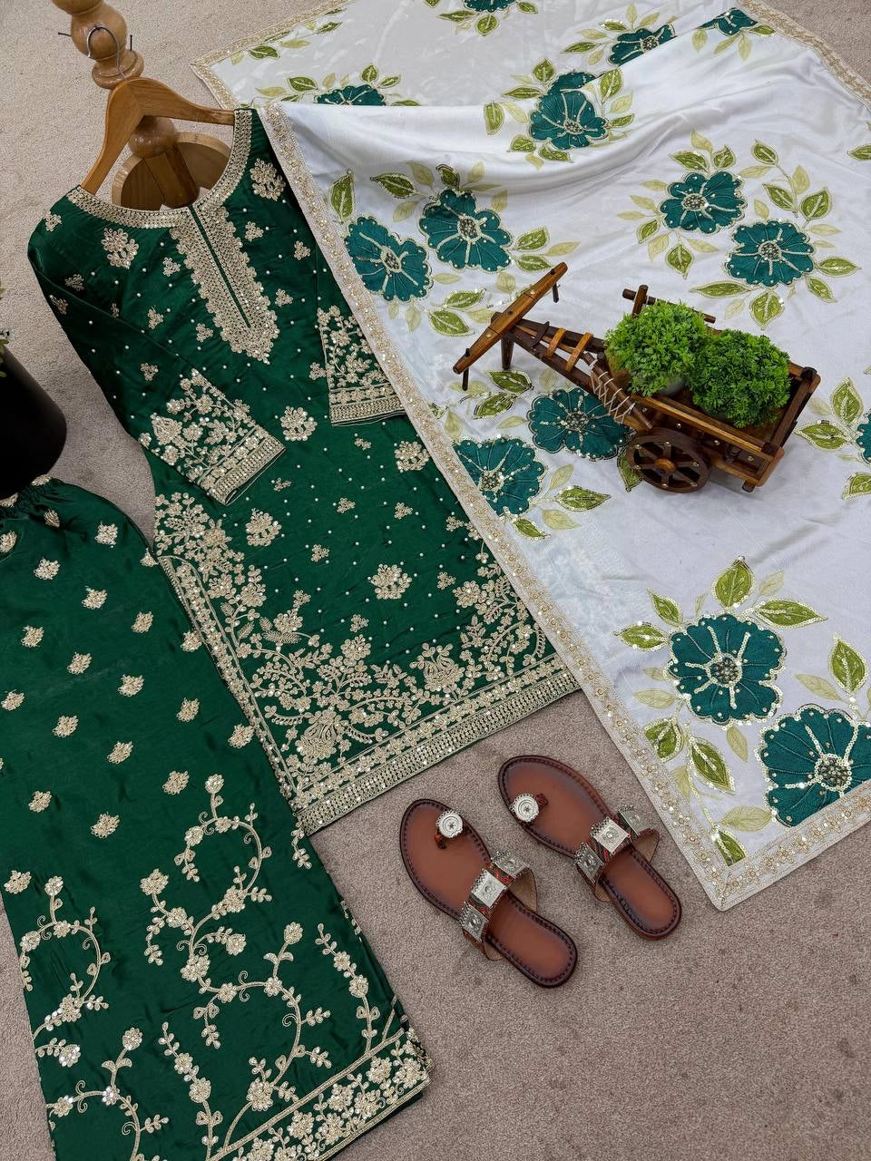 PREMIUM SILK EMBROIDERY SUIT WITH ORGANZA DUPATTA | WHOLESALE RATE AT GEELAN FASHION SURAT
