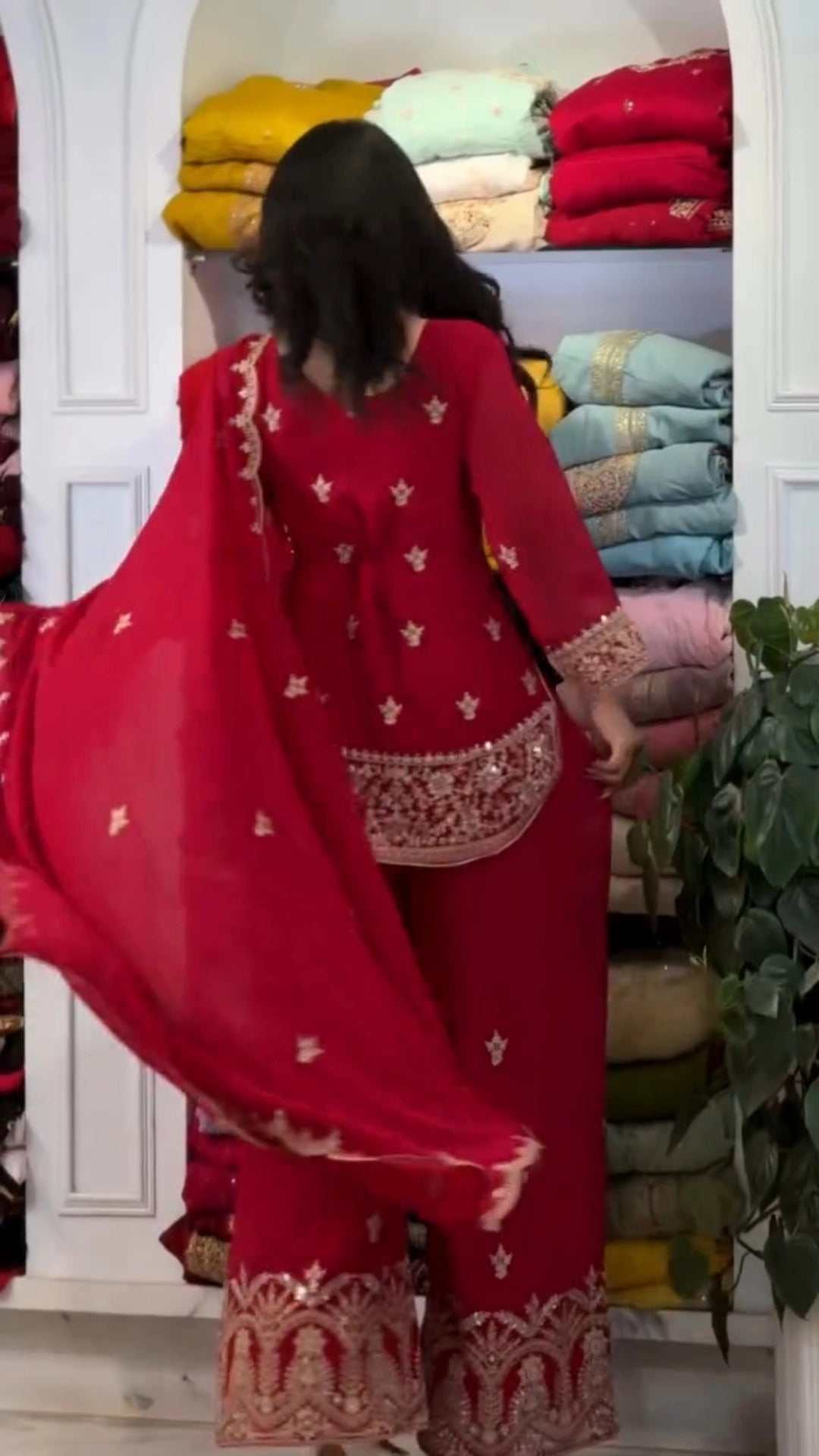 PREMIUM MAROON HEAVY EMBROIDERED SUIT SET WITH DUPATTA (FRONT & BACK WORK) | WHOLESALE RATE AT GEELAN FASHION SURAT