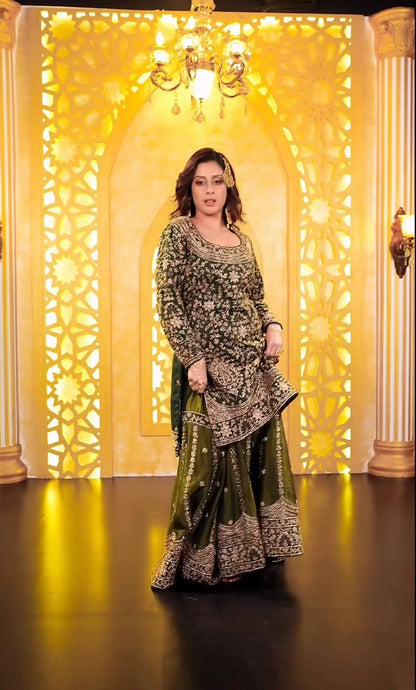 PREMIUM HEAVY EMBROIDERED SHARARA SUIT WITH DUPATTA | FESTIVE & WEDDING WEAR | GEELAN FASHION SURAT