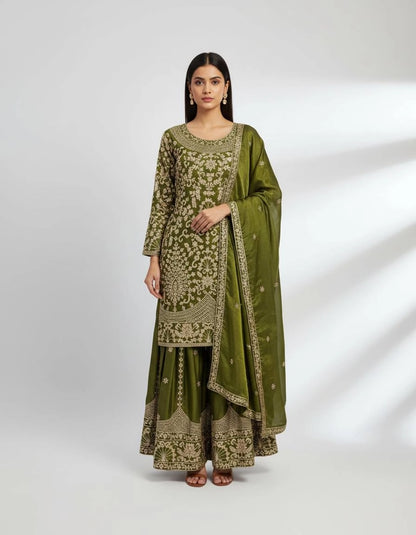 PREMIUM HEAVY EMBROIDERED SHARARA SUIT WITH DUPATTA | FESTIVE & WEDDING WEAR | GEELAN FASHION SURAT