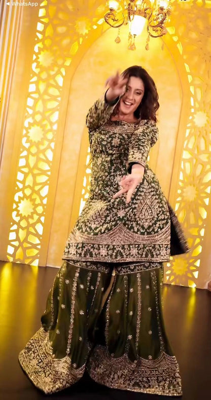 PREMIUM HEAVY EMBROIDERED SHARARA SUIT WITH DUPATTA | FESTIVE & WEDDING WEAR | GEELAN FASHION SURAT