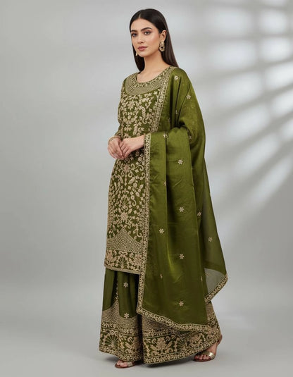 PREMIUM HEAVY EMBROIDERED SHARARA SUIT WITH DUPATTA | FESTIVE & WEDDING WEAR | GEELAN FASHION SURAT