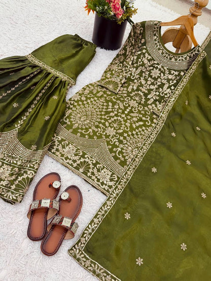 PREMIUM HEAVY EMBROIDERED SHARARA SUIT WITH DUPATTA | FESTIVE & WEDDING WEAR | GEELAN FASHION SURAT