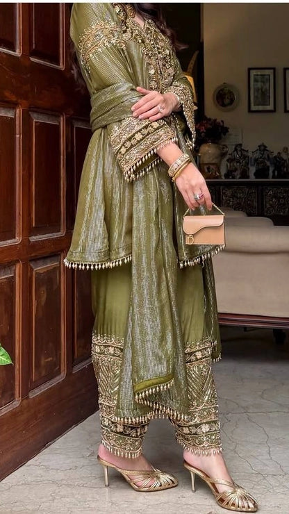 PREMIUM HEAVY EMBROIDERED SUIT SET WITH DUPATTA | FESTIVE & WEDDING WEAR | GEELAN FASHION SURAT