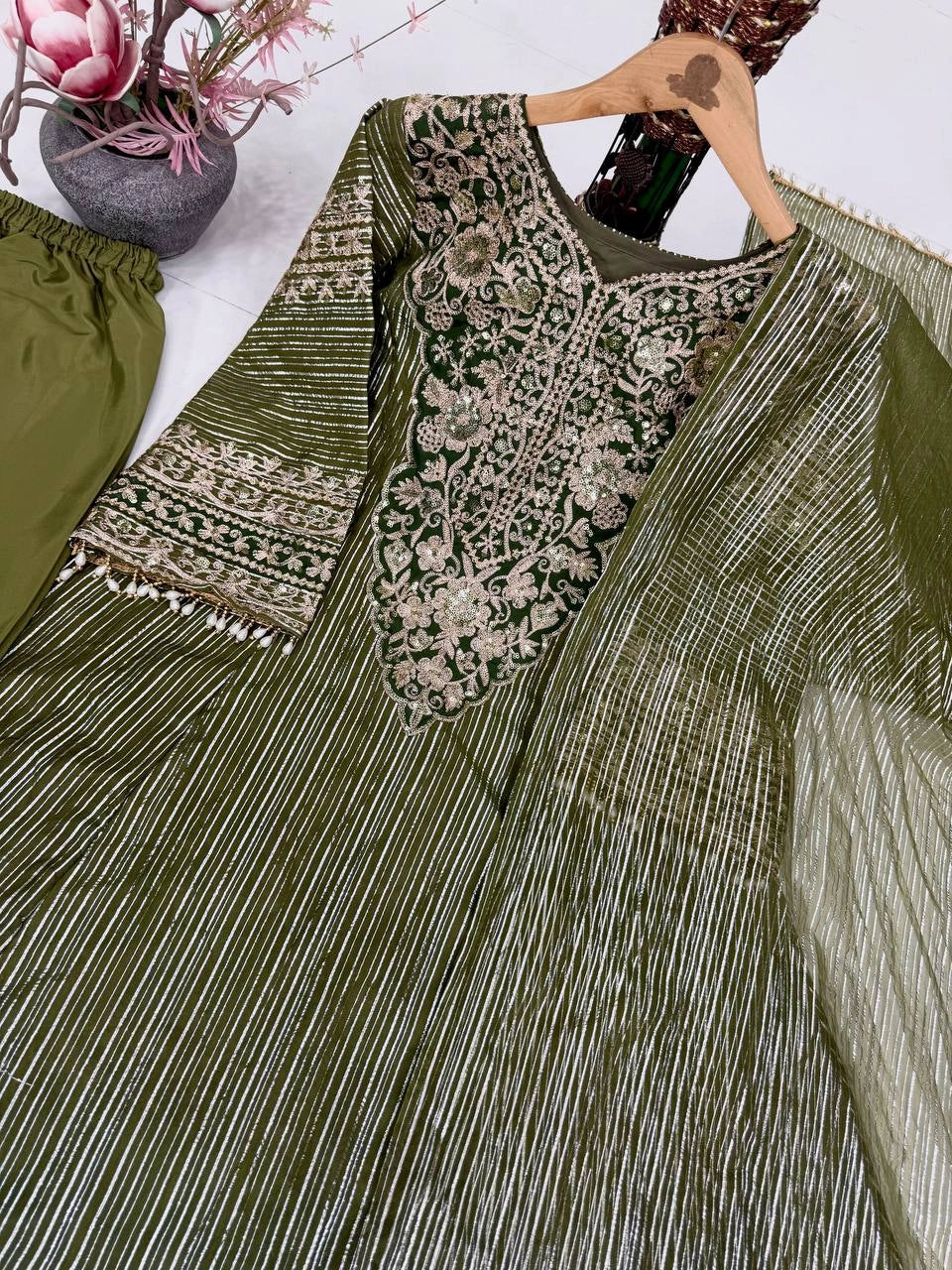 PREMIUM HEAVY EMBROIDERED SUIT SET WITH DUPATTA | FESTIVE & WEDDING WEAR | GEELAN FASHION SURAT