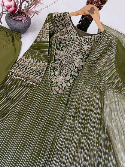 PREMIUM HEAVY EMBROIDERED SUIT SET WITH DUPATTA | FESTIVE & WEDDING WEAR | GEELAN FASHION SURAT