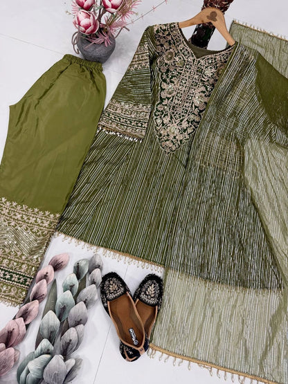 PREMIUM HEAVY EMBROIDERED SUIT SET WITH DUPATTA | FESTIVE & WEDDING WEAR | GEELAN FASHION SURAT