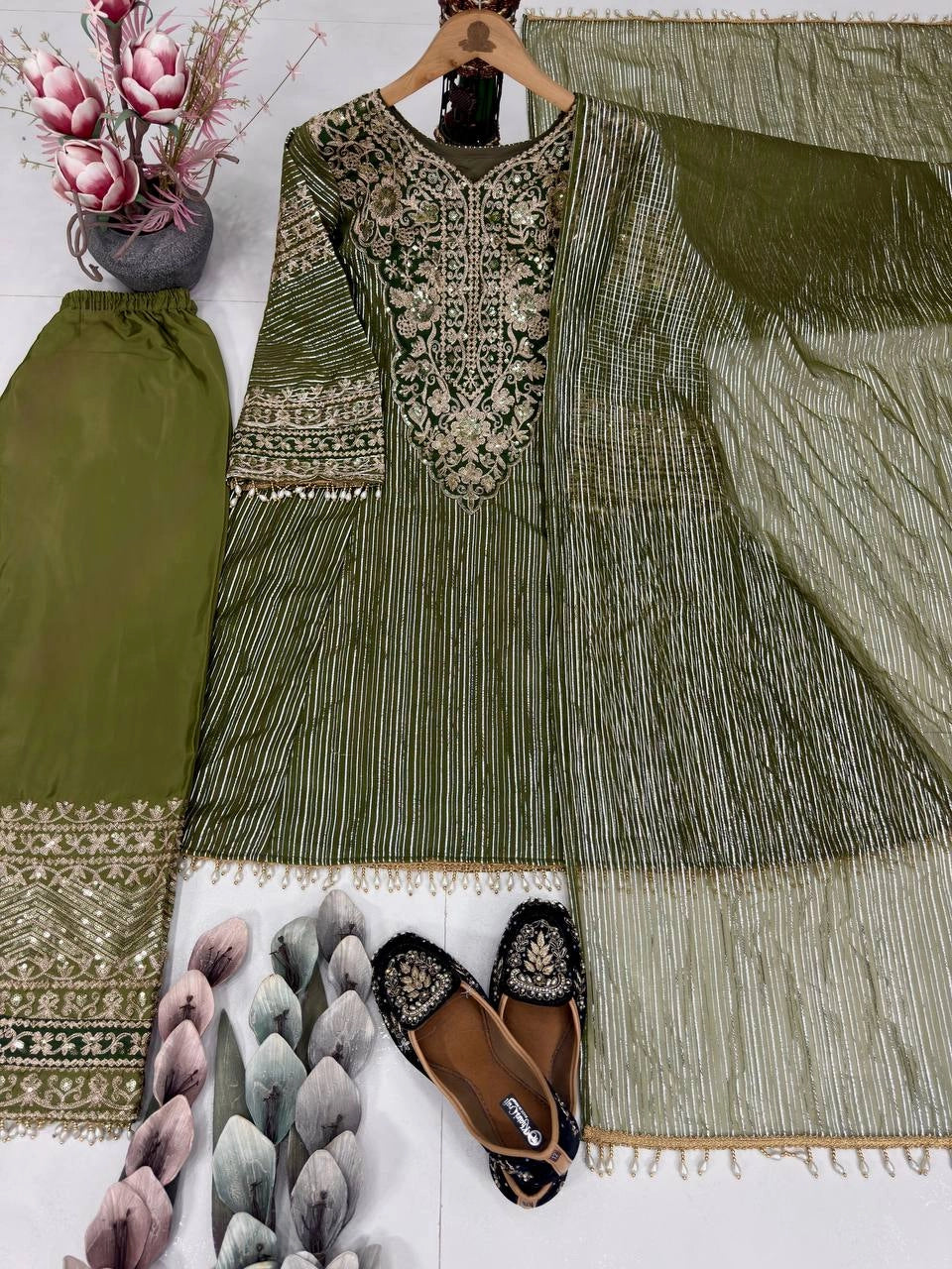 PREMIUM HEAVY EMBROIDERED SUIT SET WITH DUPATTA | FESTIVE & WEDDING WEAR | GEELAN FASHION SURAT