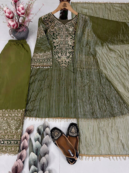PREMIUM HEAVY EMBROIDERED SUIT SET WITH DUPATTA | FESTIVE & WEDDING WEAR | GEELAN FASHION SURAT