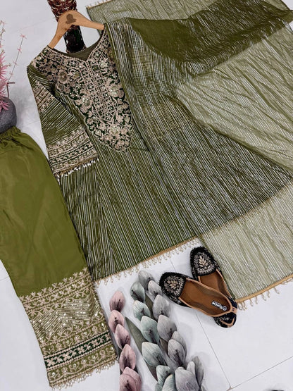 PREMIUM HEAVY EMBROIDERED SUIT SET WITH DUPATTA | FESTIVE & WEDDING WEAR | GEELAN FASHION SURAT