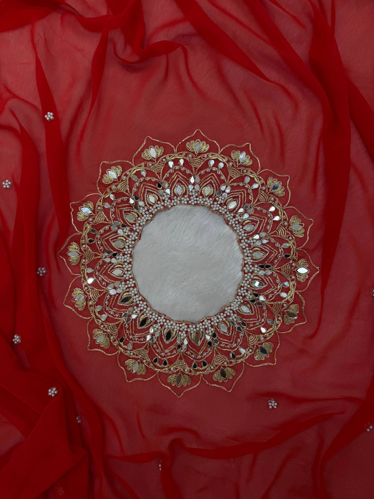 EXCLUSIVE READYMADE 2 STYLES HAND WORKED DRAPE SAREE ON FAUX GEORGETTE FABRIC WITH STITCHED BLOUSE