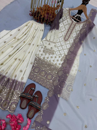 PREMIUM EMBROIDERED SHARARA SUIT SET WITH DUPATTA | FESTIVE & WEDDING WEAR | GEELAN FASHION SURAT