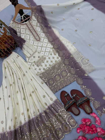 PREMIUM EMBROIDERED SHARARA SUIT SET WITH DUPATTA | FESTIVE & WEDDING WEAR | GEELAN FASHION SURAT