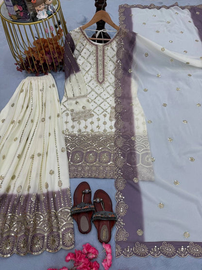 PREMIUM EMBROIDERED SHARARA SUIT SET WITH DUPATTA | FESTIVE & WEDDING WEAR | GEELAN FASHION SURAT