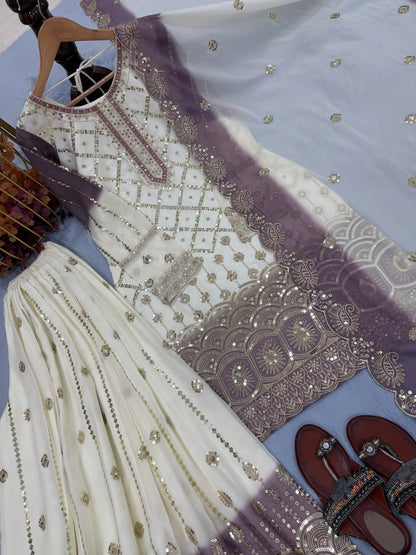 PREMIUM EMBROIDERED SHARARA SUIT SET WITH DUPATTA | FESTIVE & WEDDING WEAR | GEELAN FASHION SURAT