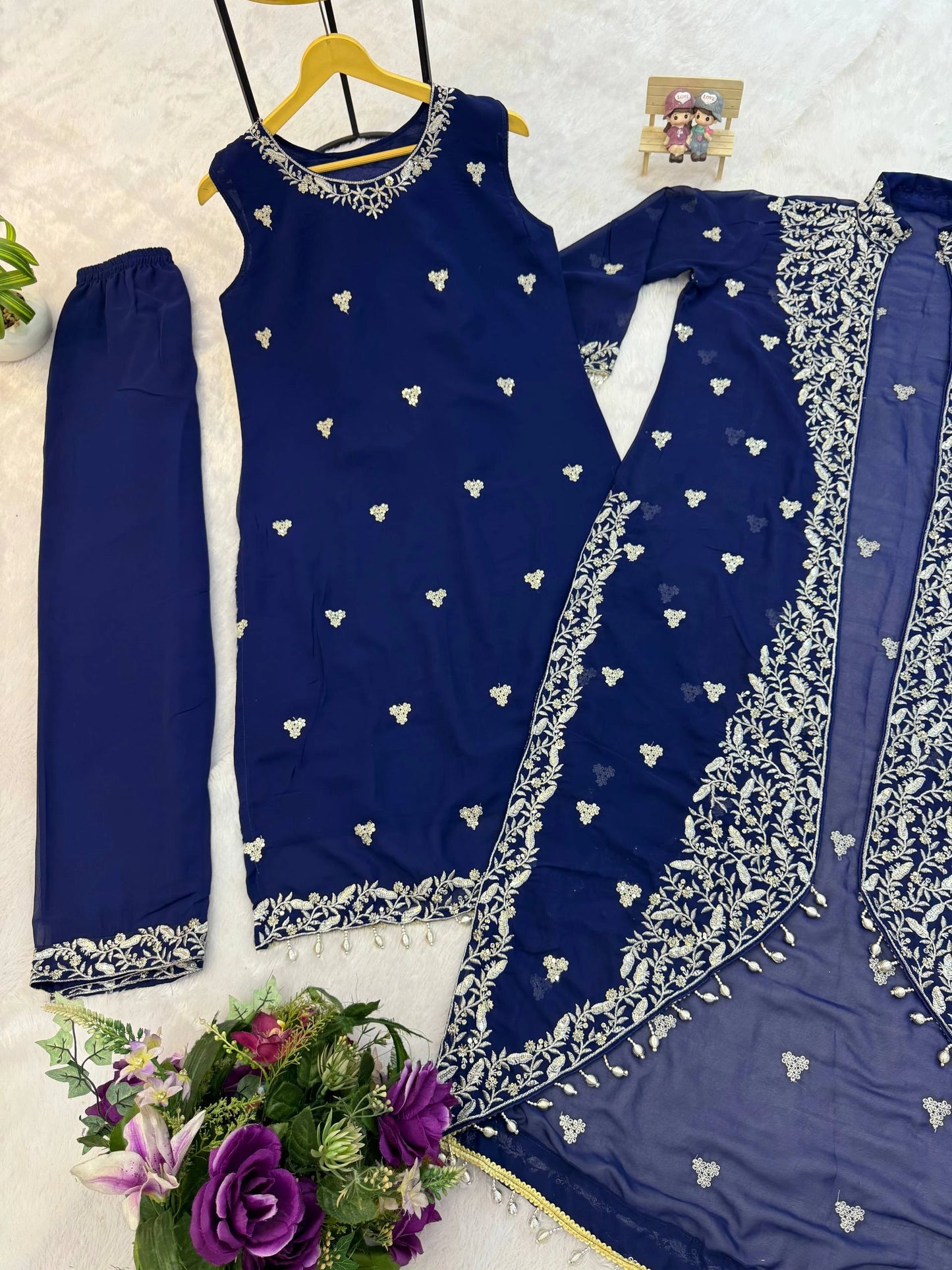 WE ARE LAUNCHING NEW SUPERHIT TRENDING FESTIVE COLLECTION GOWN, KOTI & DUPATTA SET WITH EMBROIDERY WORK & CRYSTAL SEQUENCE WORK