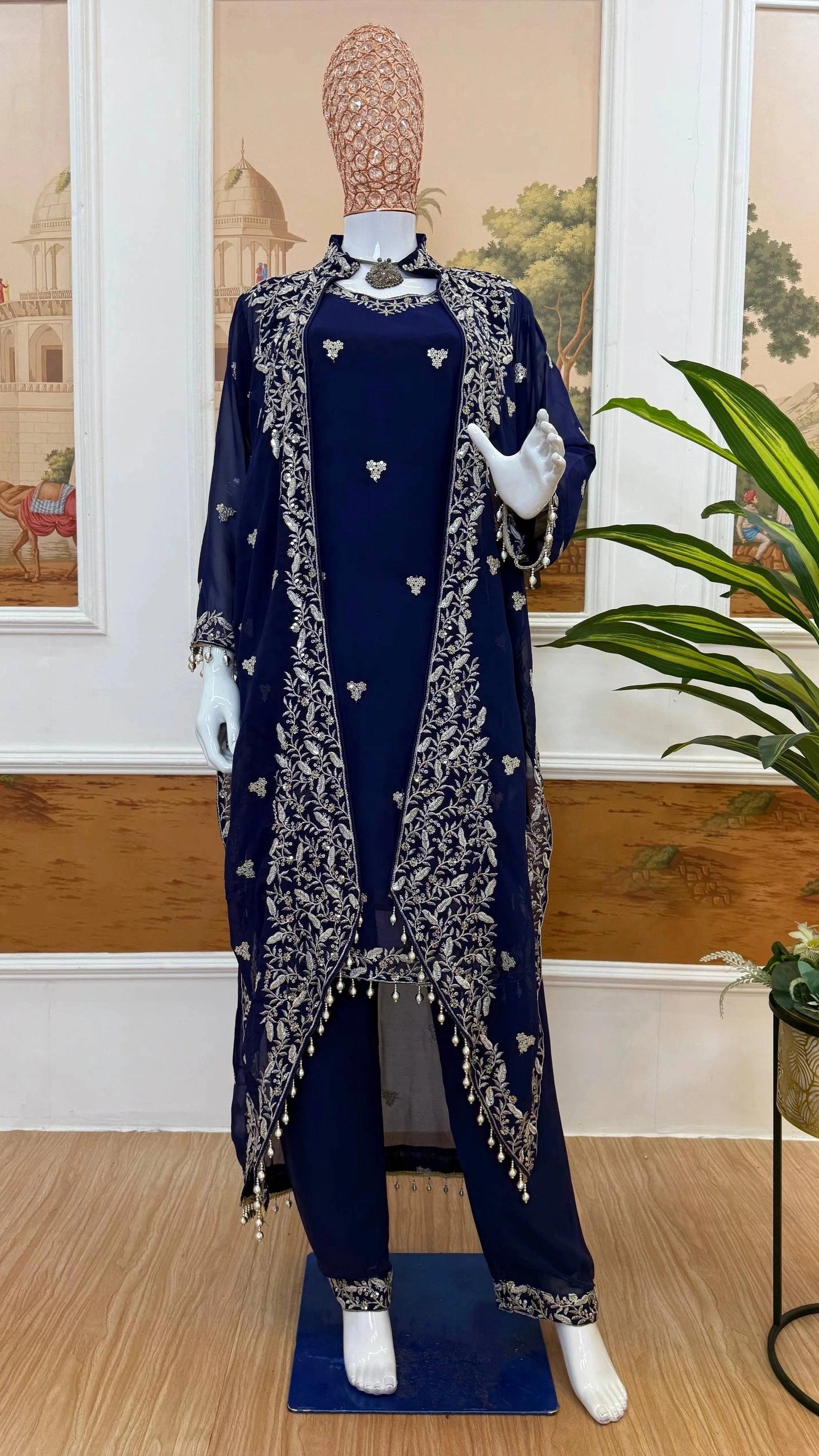 WE ARE LAUNCHING NEW SUPERHIT TRENDING FESTIVE COLLECTION GOWN, KOTI & DUPATTA SET WITH EMBROIDERY WORK & CRYSTAL SEQUENCE WORK
