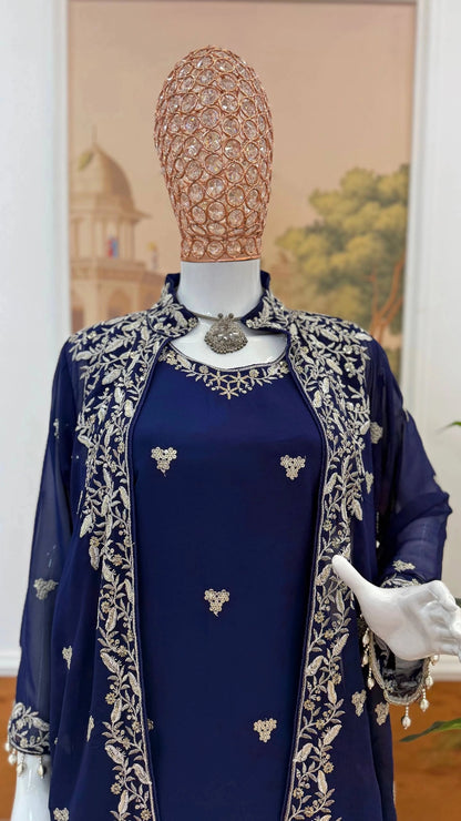 WE ARE LAUNCHING NEW SUPERHIT TRENDING FESTIVE COLLECTION GOWN, KOTI & DUPATTA SET WITH EMBROIDERY WORK & CRYSTAL SEQUENCE WORK