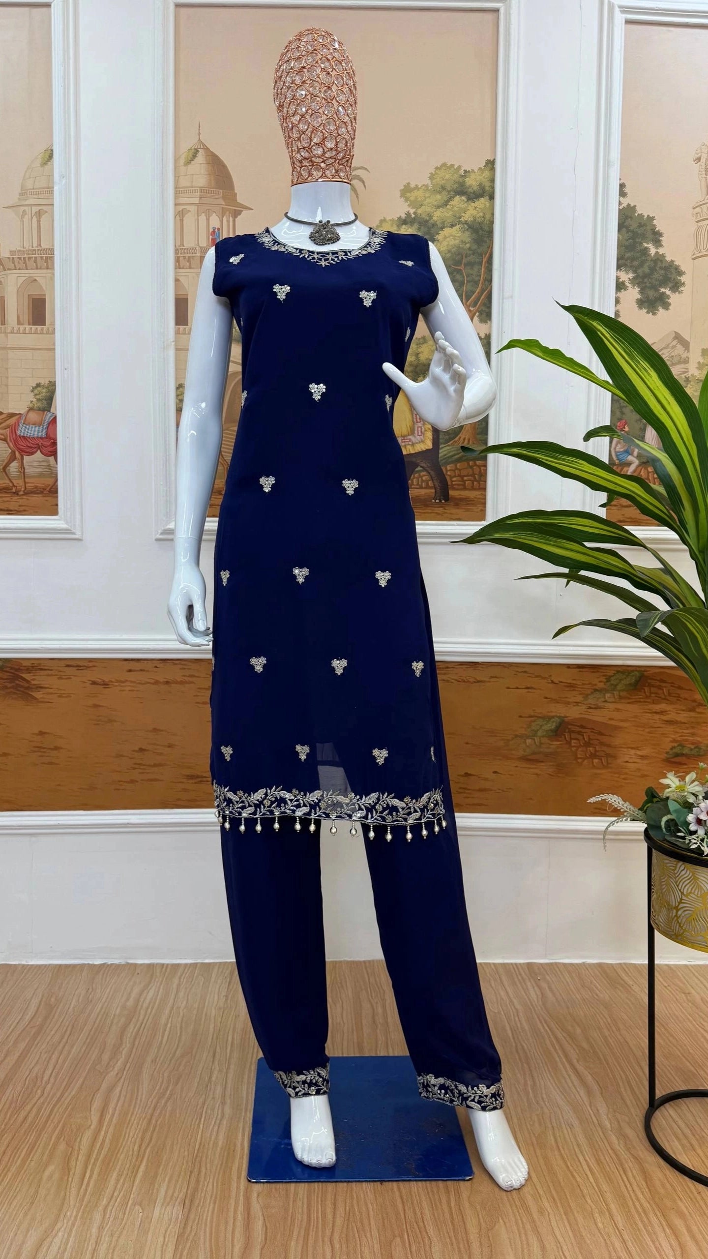 WE ARE LAUNCHING NEW SUPERHIT TRENDING FESTIVE COLLECTION GOWN, KOTI & DUPATTA SET WITH EMBROIDERY WORK & CRYSTAL SEQUENCE WORK