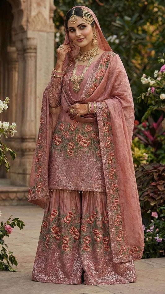 PARTY WEAR SHARARA GHARARA WHOLESALE SUIT AT GEELAN FASHION SURAT WEDDING GHARARA SUIT