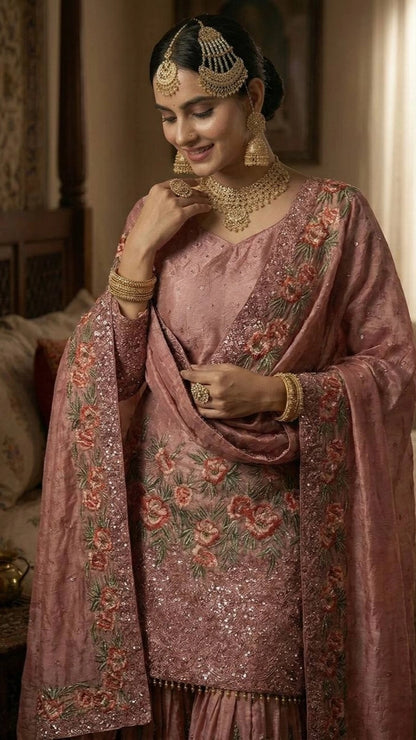 PARTY WEAR SHARARA GHARARA WHOLESALE SUIT AT GEELAN FASHION SURAT WEDDING GHARARA SUIT