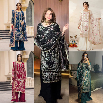 PARTY WEAR SUPER HIT COLLECTION NEW PAKISTANI SUITS WHOLESALE RATE AT GEELAN FASHION SURAT