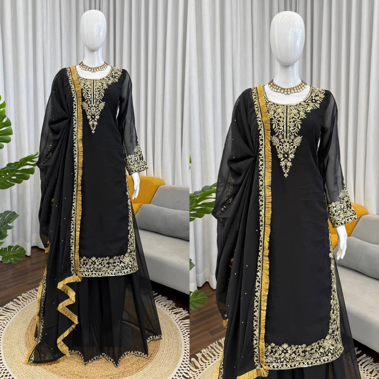 VIRAL PAKISTANI TRENDING COLLECTION BLACK AND MAROON WHOLESALE RATE AT GEELAN FASHION SURAT