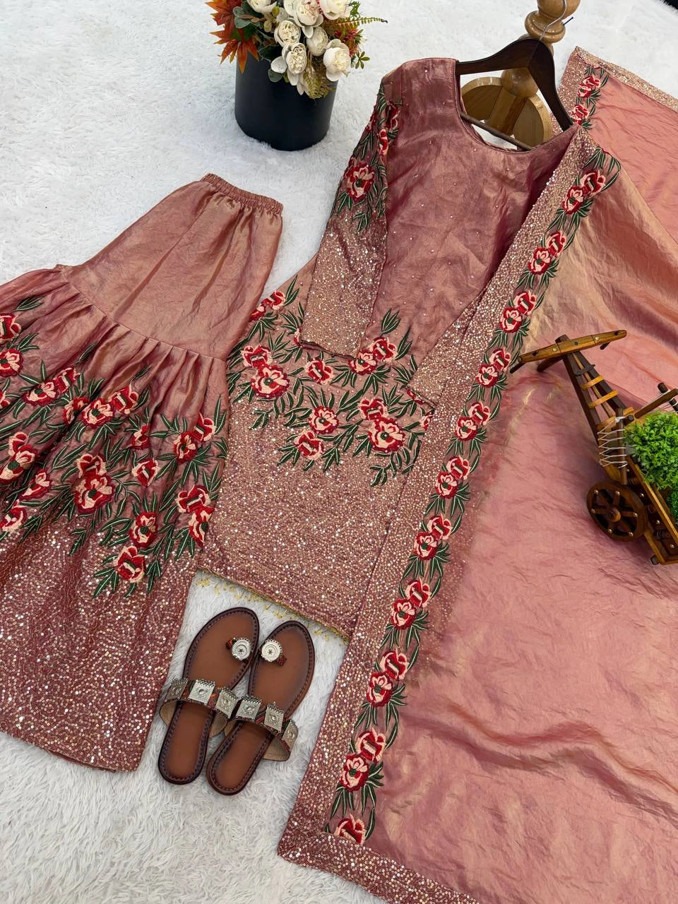 PARTY WEAR SHARARA GHARARA WHOLESALE SUIT AT GEELAN FASHION SURAT WEDDING GHARARA SUIT