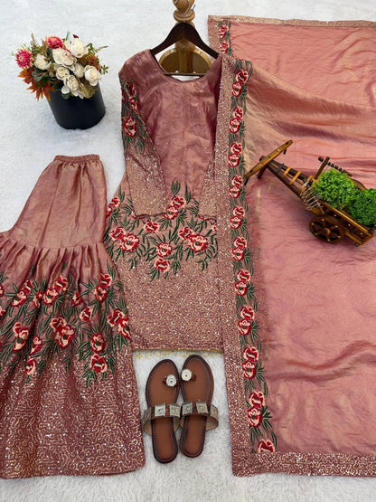 PARTY WEAR SHARARA GHARARA WHOLESALE SUIT AT GEELAN FASHION SURAT WEDDING GHARARA SUIT