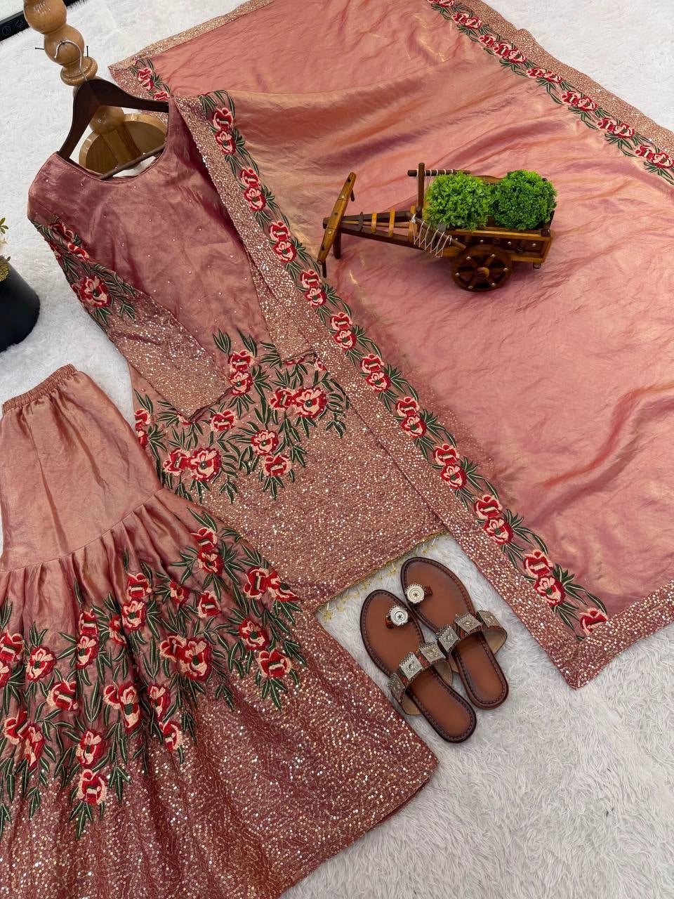 PARTY WEAR SHARARA GHARARA WHOLESALE SUIT AT GEELAN FASHION SURAT WEDDING GHARARA SUIT