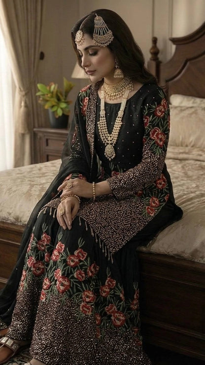 PARTY WEAR SHARARA GHARARA WHOLESALE SUIT AT GEELAN FASHION SURAT WEDDING GHARARA SUIT