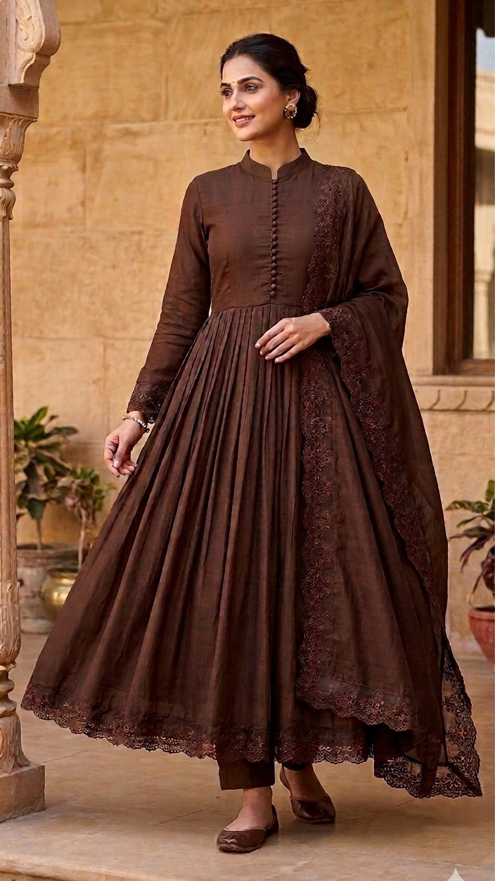 LUNCHING NEW DESIGNER PARTY WEAR LOOK GOWN WITH EMBROIDERY WORK WHOLESALE PRICE AT GEELAN FASHION SURAT