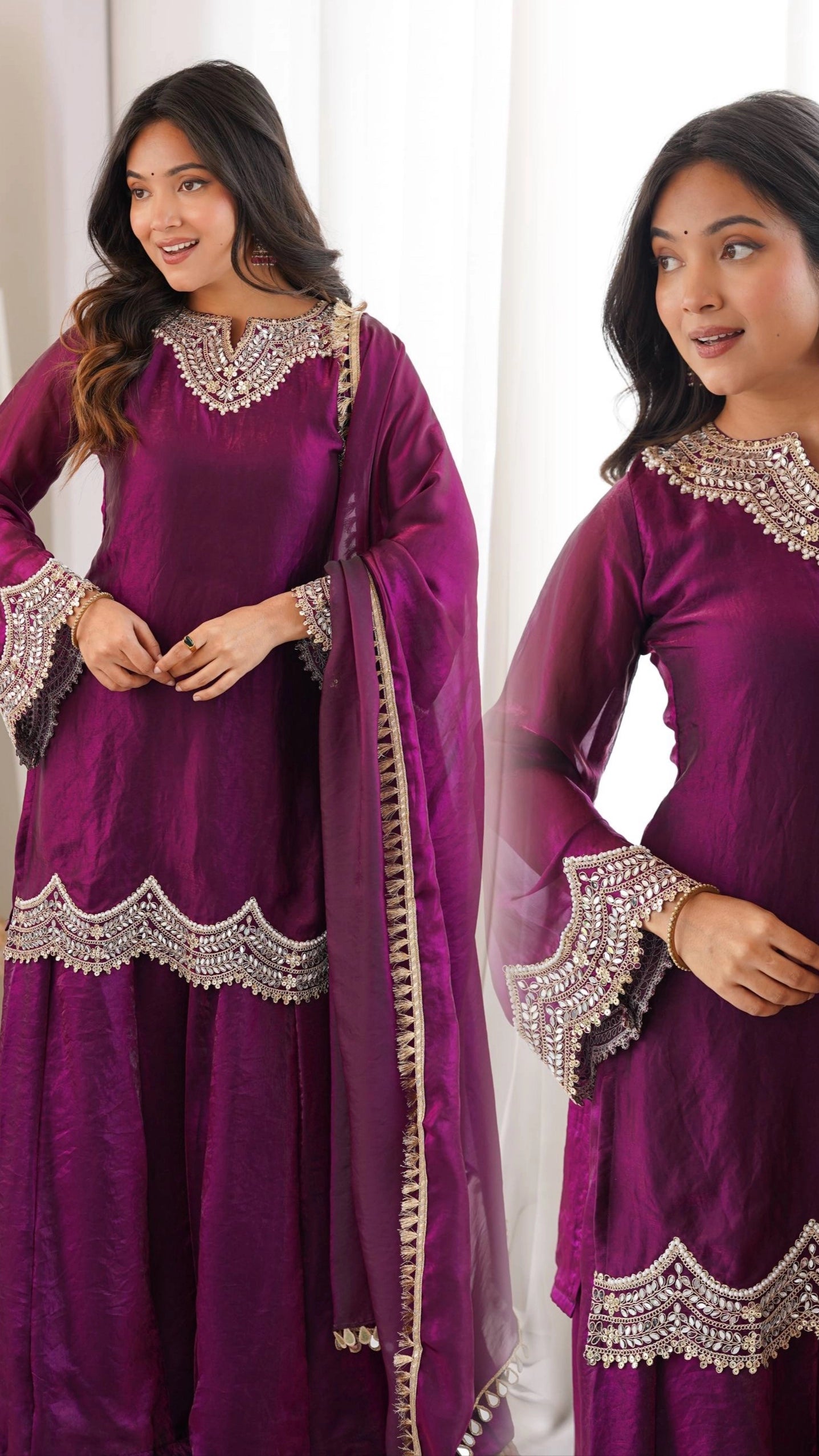 PREMIUM PURPLE FESTIVE WEAR PAKISTANI SUIT WITH HEAVY NECK EMBROIDERY
