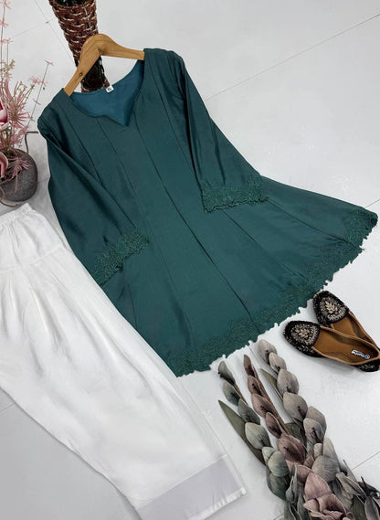 PARTY WEAR FESTIVAL SPECIAL NEW DESIGNER HEAVY MAL CHANDERI TOP PLAZZO SUIT SET*