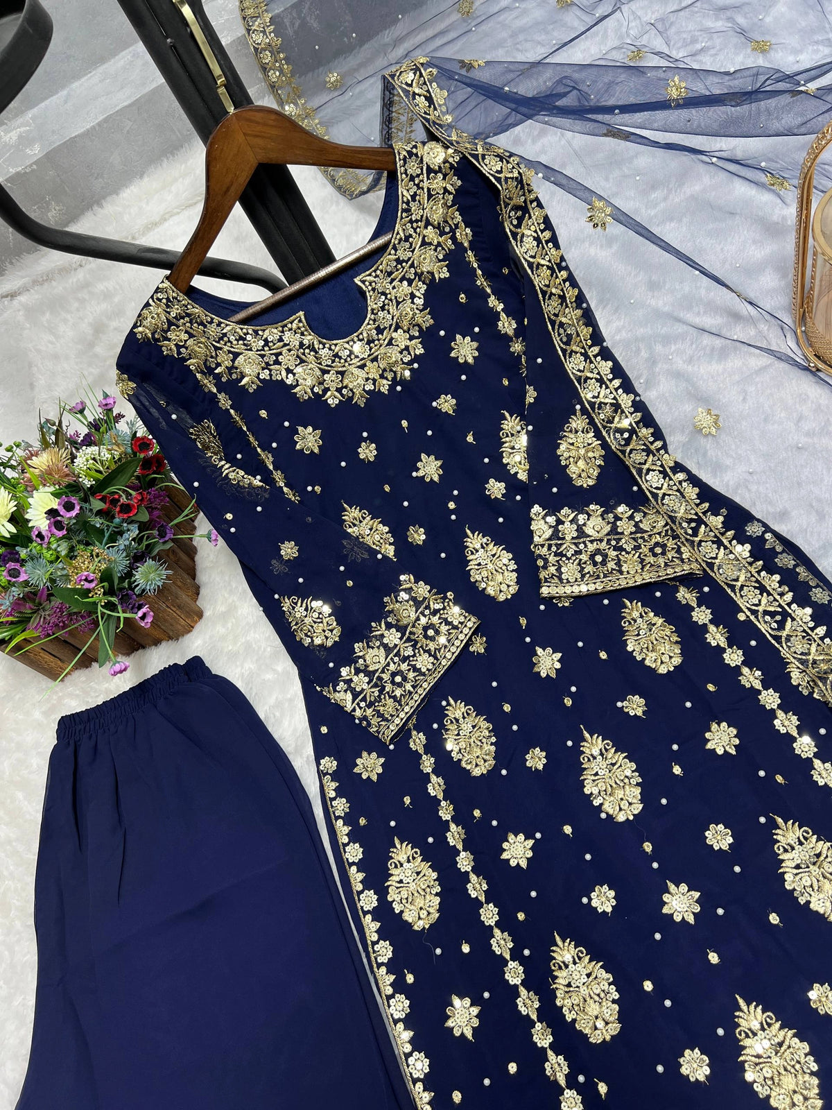 PRESENTING 3 PIECE STYLISH KURTI DUPATTA WITH BEAUTIFUL PLAZZO WHOLESALE PRICE AT GEELAN FASHION SURAT